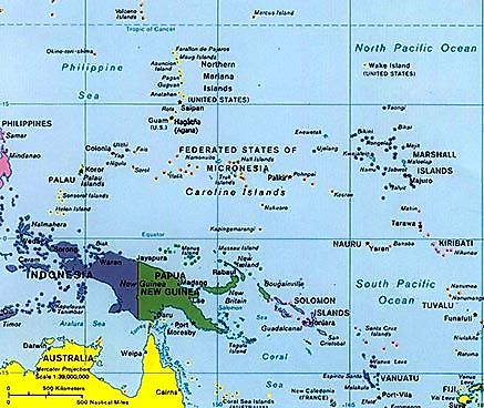 west pacific islands map