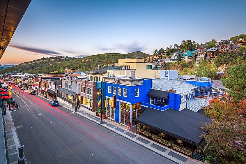 View of Main Street in Park City, Utah.