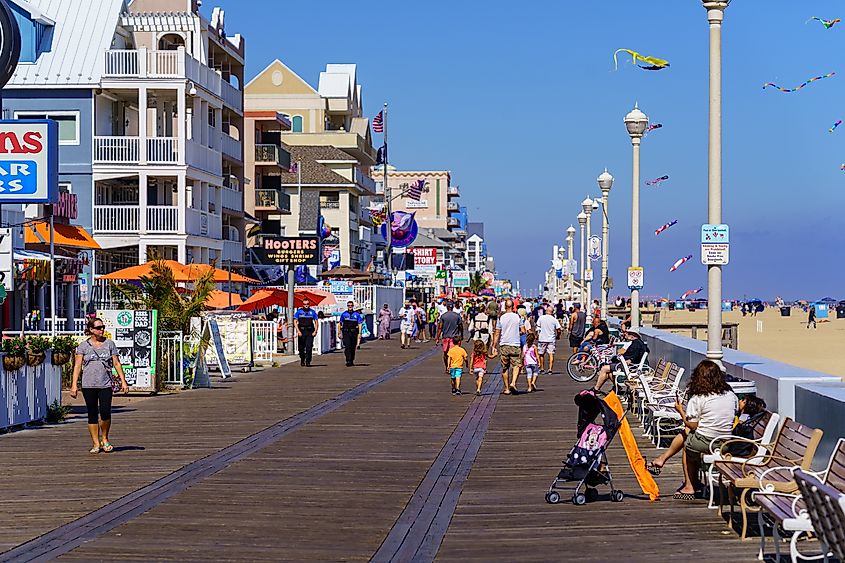 The Boardwalk in Ocean City, Maryland.