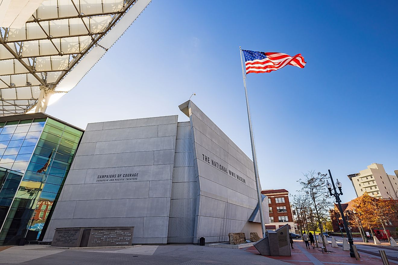 Sunny view of The National WWII Museum in Louisiana. (Editorial credit: Kit Leong / Shutterstock.com)