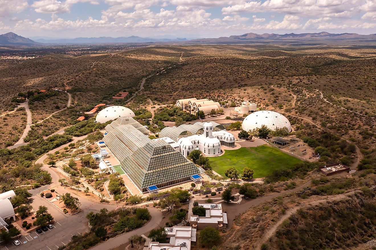 The University of Arizona’s Biosphere 2 Research Center in Tucson, Arizona. Image credit: Manuela Durson / Shutterstock.com