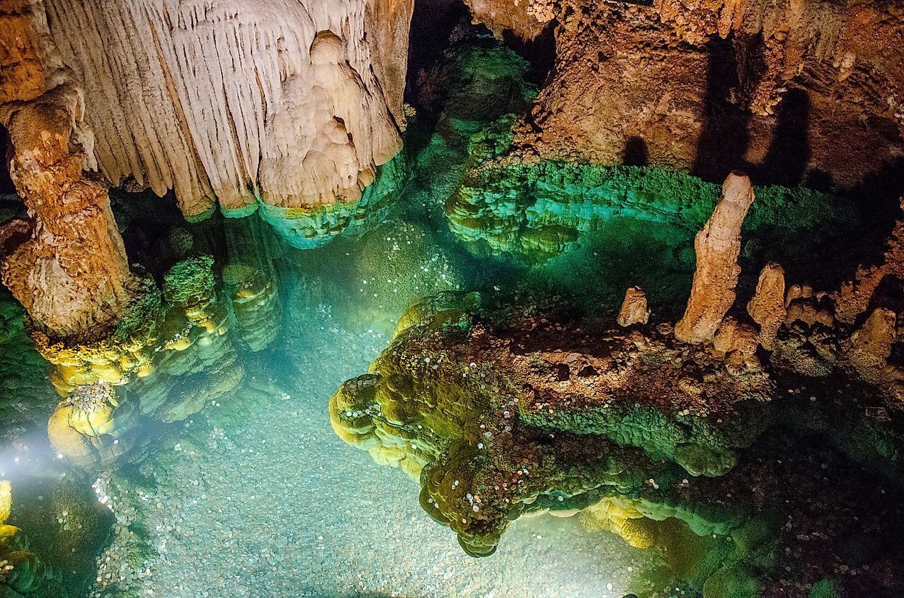 Blue Cave Water at Luray Caverns in Northern Virginia,