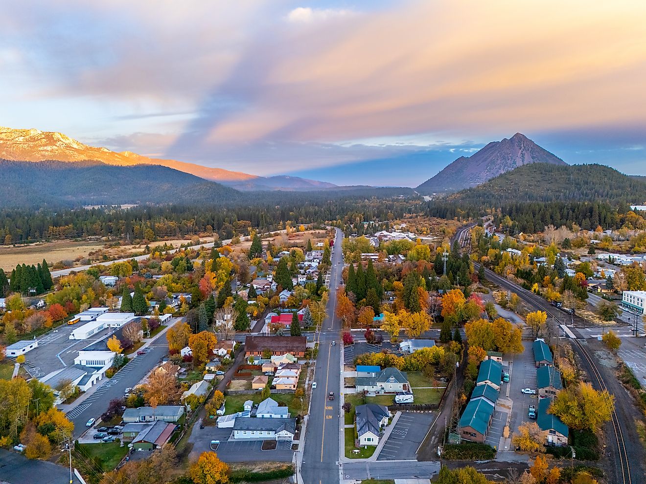 Mount Shasta, California, in fall.