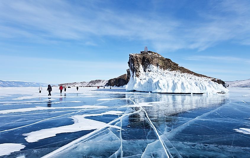 Frozen Lake Baikal.