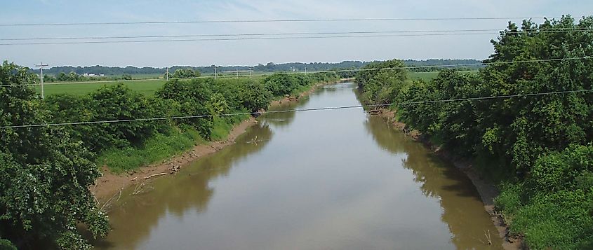 The South Fork of the Forked Deer River near Halls, Tennessee.