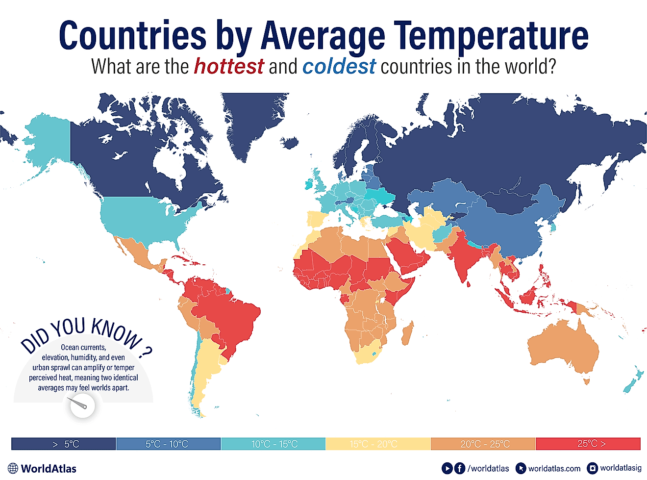 map showing the coldest countries in the world