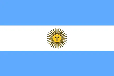 The national flag of Argentina. 