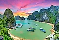 Overlooking Ha Long Bay, Vietnam, a bioluminescent lake.