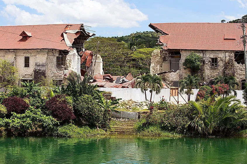 Collapsed church in Bohol Philippines