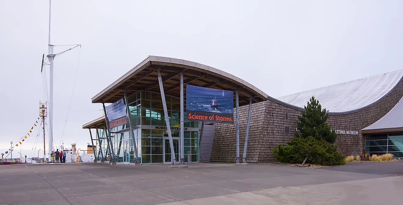 View of the Columbia River Maritime Museum in Astoria, Oregon. Editorial credit: Sveta Imnadze / Shutterstock.com